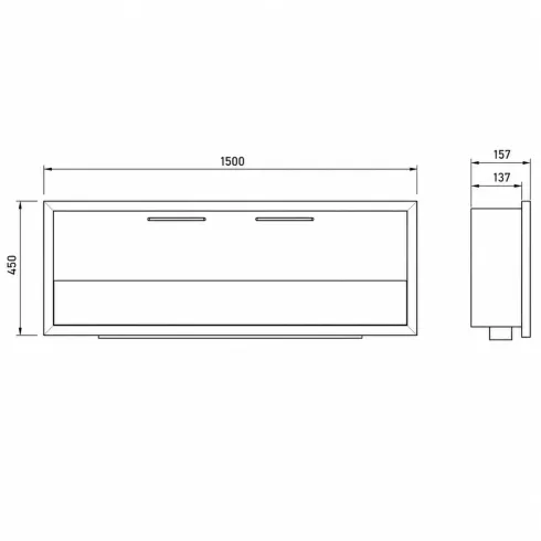 Camino a Bioetanolo da Incasso 3 kW Nero Bruciatore 2L da Interno