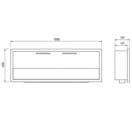 Camino a Bioetanolo da Incasso 3 kW Nero Bruciatore 2L da Interno