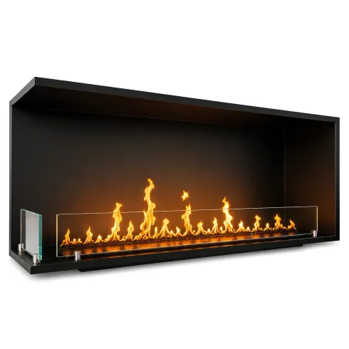 Camino a Bioetanolo Angolare Sinistro da Incasso 120 cm 4 kW Nero
