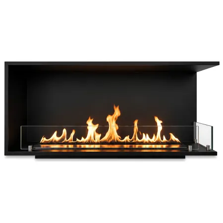 Camino a Bioetanolo Angolare Destro da Incasso 120 cm 4 kW Nero