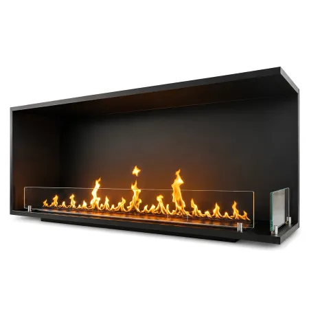 Camino a Bioetanolo Angolare Destro da Incasso 120 cm 4 kW Nero
