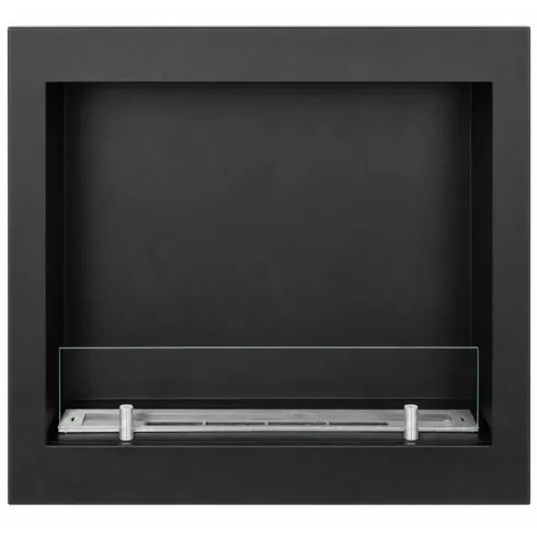 Camino a Bioetanolo da Incasso Frontale Nero 3 kW Bruciatore Inox 1,5L
