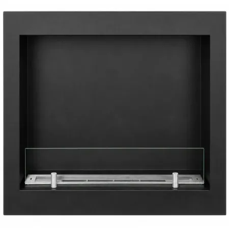 Camino a Bioetanolo da Incasso Frontale Nero 3 kW Bruciatore Inox 1,5L