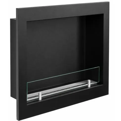 Camino a Bioetanolo da Incasso Frontale Nero 3 kW Bruciatore Inox 1,5L