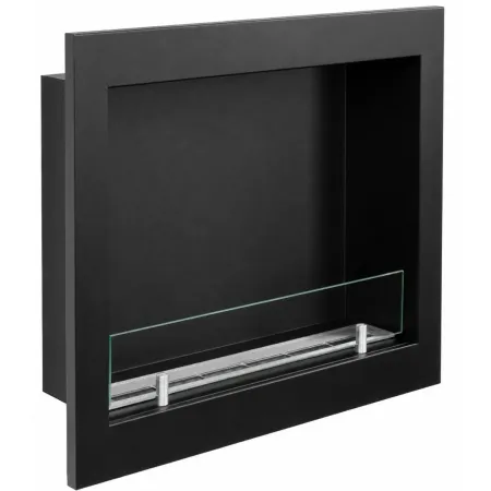 Camino a Bioetanolo da Incasso Frontale Nero 3 kW Bruciatore Inox 1,5L