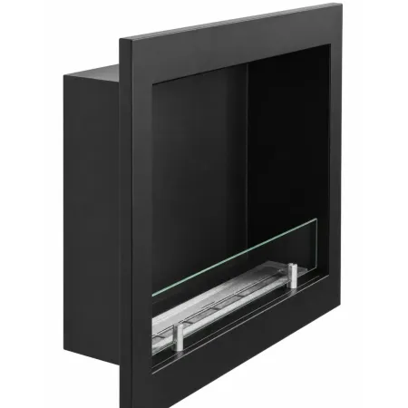 Camino a Bioetanolo da Incasso Frontale Nero 3 kW Bruciatore Inox 1,5L
