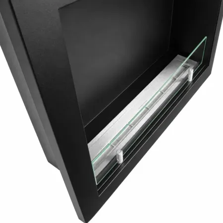Camino a Bioetanolo da Incasso Frontale Nero 3 kW Bruciatore Inox 1,5L