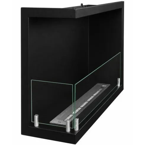Camino Bioetanolo Incasso Angolare Sinistro Nero 3 kW Bruciatore 1,5L