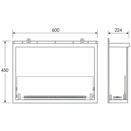 Camino Bioetanolo Incasso Angolare Sinistro Nero 3 kW Bruciatore 1,5L