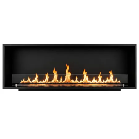 Camino Bioetanolo da Incasso Frontale 150x30 cm 4kW Nero Bruciatore 3L