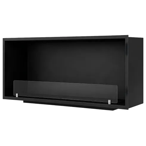 Camino Bioetanolo da Incasso Frontale 150x30 cm 4kW Nero Bruciatore 3L