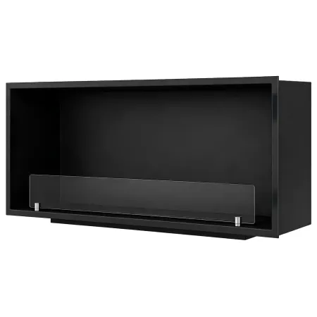 Camino Bioetanolo da Incasso Frontale 150x30 cm 4kW Nero Bruciatore 3L