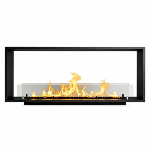 Camino a Bioetanolo da Incasso Bifacciale 120x30x50 cm 4 kW Nero 3L