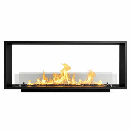 Camino a Bioetanolo da Incasso Bifacciale 120x30x50 cm 4 kW Nero 3L