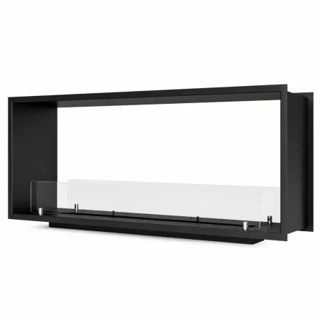 Camino a Bioetanolo da Incasso Bifacciale 120x30x50 cm 4 kW Nero 3L