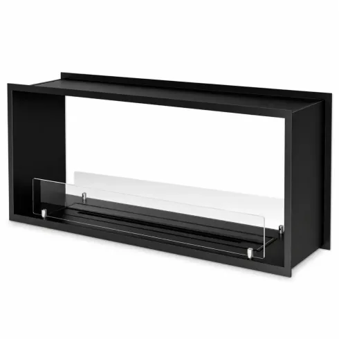 Camino a Bioetanolo da Incasso Bifacciale 120x30x50 cm 4 kW Nero 3L