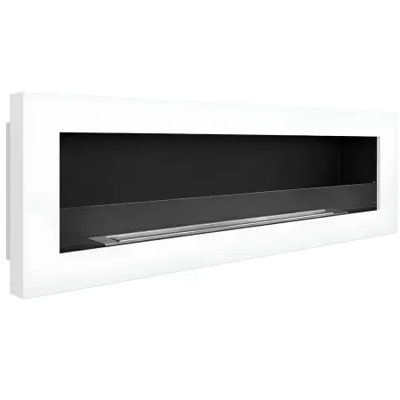 Camino a Bioetanolo a Parete da Incasso 120x15x40 cm Bianco 3 kW
