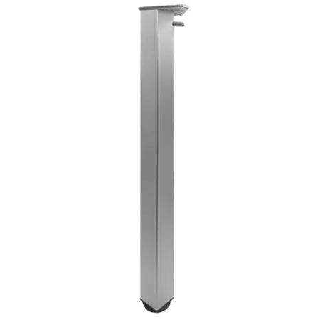 Tavolo da Pranzo Quadrato 80x80 cm Bianco Gambe Alluminio Regolabili