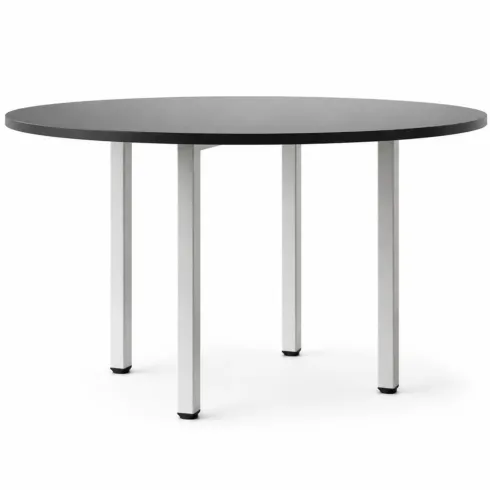 Tavolo Rotondo da Pranzo 90x90 cm Antracite Satinato Gambe Regolabili