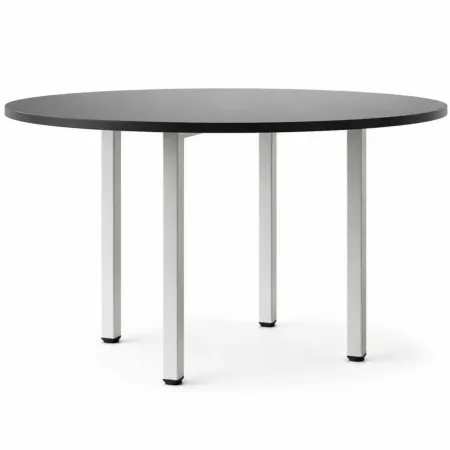 Tavolo Rotondo da Pranzo 90x90 cm Antracite Satinato Gambe Regolabili