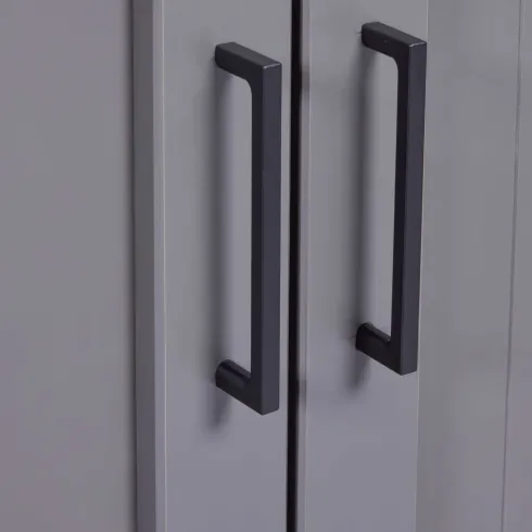 Credenza 3 Ante 3 Cassetti Madia in Legno Massello Grigio Rovere