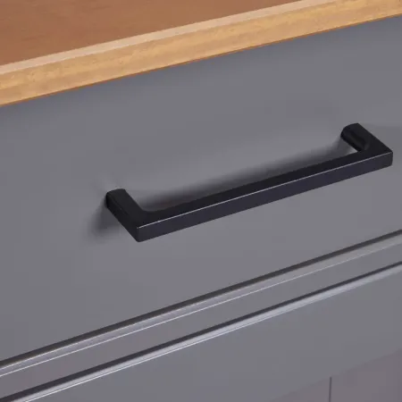Credenza 3 Ante 3 Cassetti Madia in Legno Massello Grigio Rovere