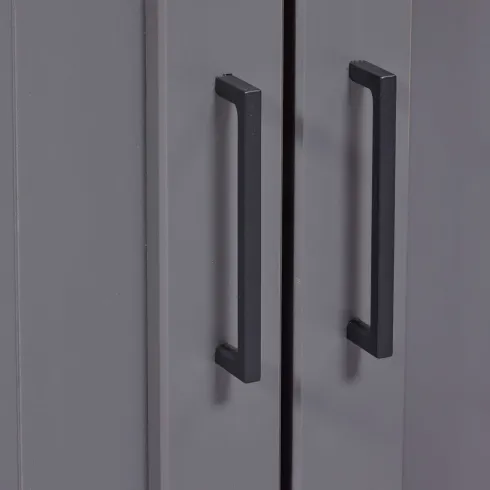 Vetrina 4 Ante 2 Cassetti Credenza Soggiorno in Legno Grigio Rovere