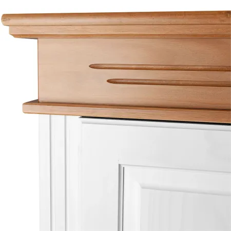 Armadio Camera da Letto 4 Ante Specchi 4 Cassetti Legno Bianco Rovere