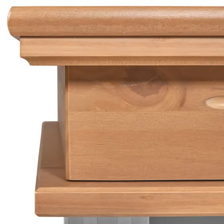 Comodino con Cassetto per Camera da Letto in Legno Bianco Rovere