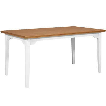 Tavolo da Pranzo Bianco Rovere 160x90x76,5 cm in Legno Massello