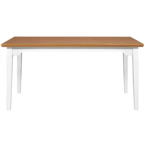 Tavolo da Pranzo Bianco Rovere 160x90x76,5 cm in Legno Massello 2