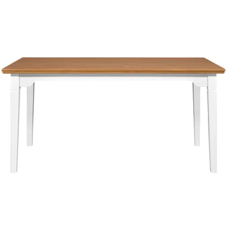 Tavolo da Pranzo Bianco Rovere 160x90x76,5 cm in Legno Massello