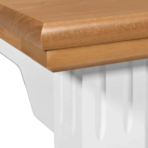 Tavolo da Pranzo Bianco Rovere 160x90x76,5 cm in Legno Massello