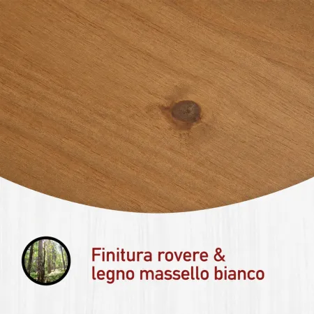 Cassettiera per Camera da Letto 5 Cassetti in Legno Bianco Rovere