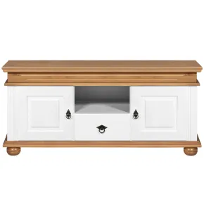 Mobile Porta TV con 2 Ante Cassetto Legno Bianco Rovere da Soggiorno 2