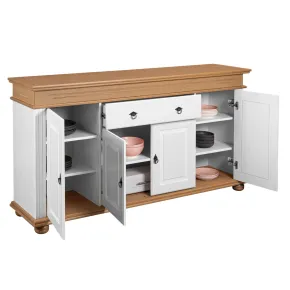 Madia 4 Ante con Cassetto Legno Bianco Rovere Credenza da Soggiorno 2