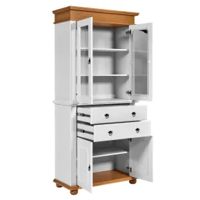 Vetrina Credenza in Legno Bianco Rovere con 4 Ante da Soggiorno Cucina 2