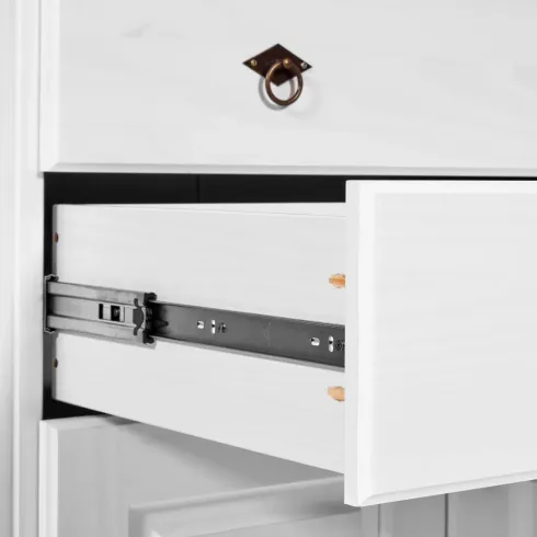 Vetrina Credenza in Legno Bianco Rovere con 4 Ante da Soggiorno Cucina