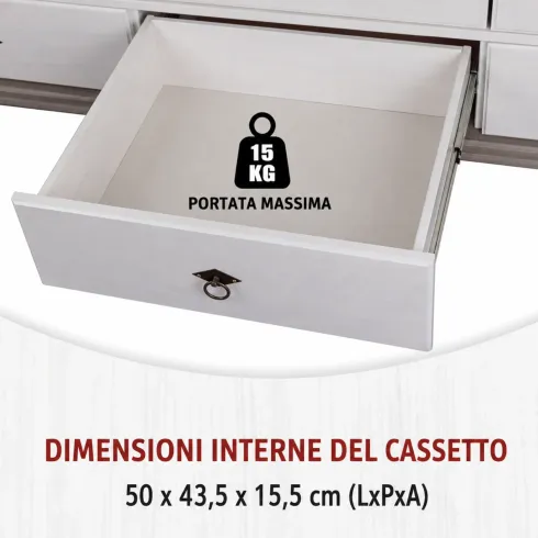 Armadio Camera da Letto 3 Ante con Specchio in Legno Bianco Grigio