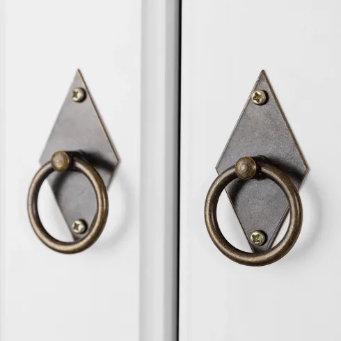 Armadio a 2 Ante con 2 Cassetti Camera da Letto in Legno Bianco Grigio