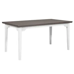 Tavolo da Pranzo Bianco Grigio 160x90x77 cm in Legno Massello