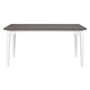 Tavolo da Pranzo Bianco Grigio 160x90x77 cm in Legno Massello 2