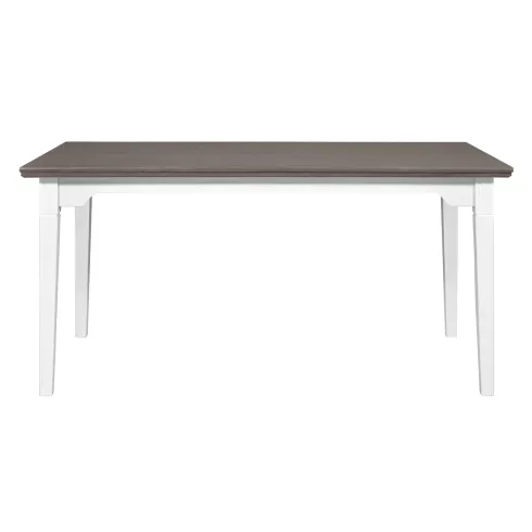 Tavolo da Pranzo Bianco Grigio 160x90x77 cm in Legno Massello