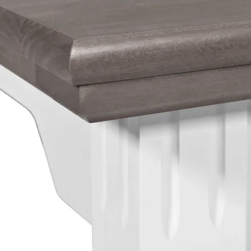 Tavolo da Pranzo Bianco Grigio 160x90x77 cm in Legno Massello