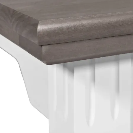 Tavolo da Pranzo Bianco Grigio 160x90x77 cm in Legno Massello