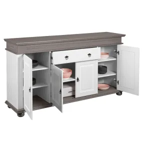 Madia 4 Ante con Cassetto Legno Bianco Grigio Credenza da Soggiorno 2