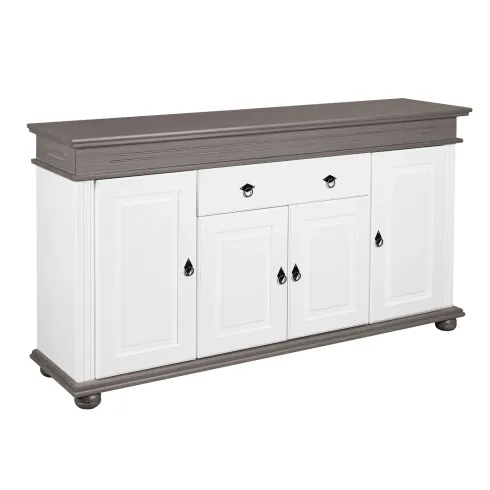 Madia 4 Ante con Cassetto Legno Bianco Grigio Credenza da Soggiorno