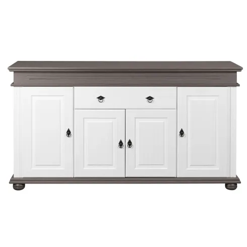 Madia 4 Ante con Cassetto Legno Bianco Grigio Credenza da Soggiorno