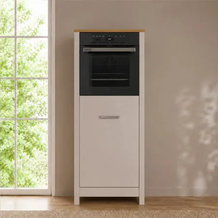 Colonna Cucina per Frigo Forno Mobile Beige Rovere Anta Reversibile