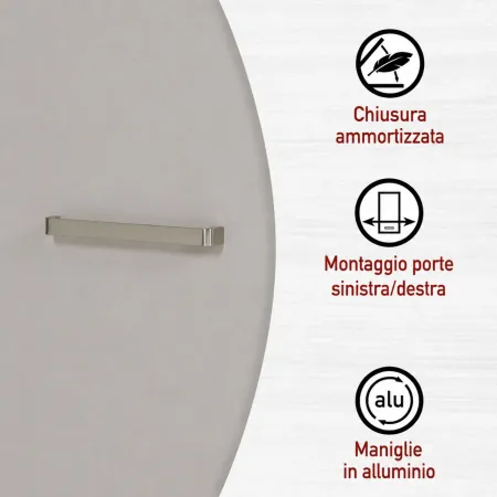 Colonna Cucina per Frigo Freezer Mobile Beige Rovere 2 Ante Reversibili